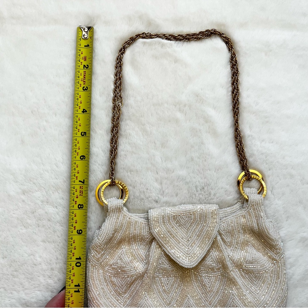 WALBORG VINTAGE BEADED BAG FLAPPER 40s ELEGANT UNIQUE FEMININE PRETTY EVENT - Picture 7 of 10